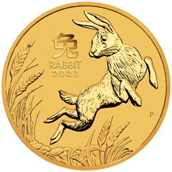 Pre-Owned 2023 Australian Lunar Rabbit 1/20oz Gold Coin