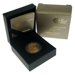 Pre-Owned 2013 UK 60th Coronation Anniversary Full Sovereign Brilliant Uncirculated Gold Coin