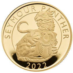 Pre-Owned 2022 UK Tudor Beasts Seymour Panther 1/4oz Proof Gold Coin