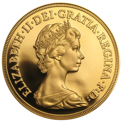 Pre-Owned 1981 UK Quintuple Sovereign Proof Design Gold Coin