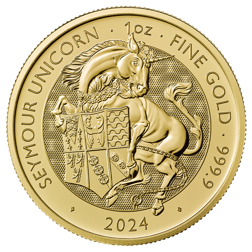 Pre-Owned 2024 UK Tudor Beasts Seymour Unicorn 1oz Gold Coin