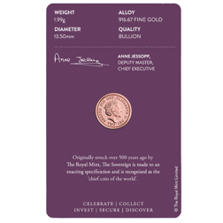 Pre-Owned 2022 UK Quarter Sovereign Gold Coin - Carded