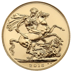 Pre-Owned 2015 UK Prince George Second Birthday 'Struck on the Day' Boxed Full Sovereign Gold Coin