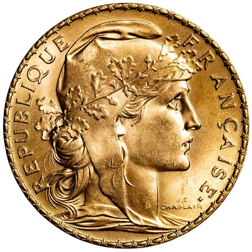Pre-Owned French 20 Franc 'Rooster' Gold Coin - Mixed Dates