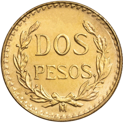 Pre-Owned Mexican 2 Peso Gold Coin - Mixed Dates