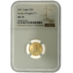 Pre-Owned 2021 USA Eagle 1/10oz Gold Coin NGC Graded MS70 - 6260816-020
