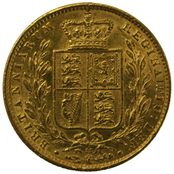 Pre-Owned 1869 London Mint DN.25 Victorian 'Shield' Sovereign Gold Coin