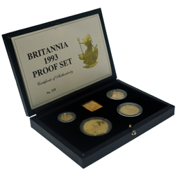 Pre-Owned 1993 UK Britannia Proof Gold 4-Coin Set