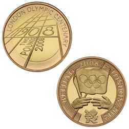Pre-Owned 1908 - 2008 UK 4th Olympiad London £2 Proof Gold 2-Coin Set