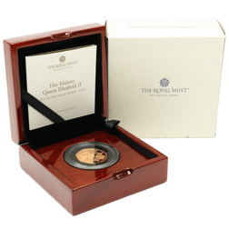 Pre-Owned 2022 UK Queen Elizabeth II Memorial 50p Proof Gold Coin