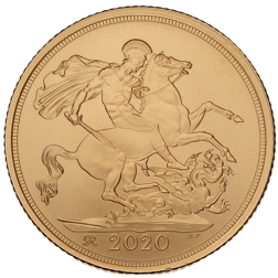 Pre-Owned 2020 UK Full Sovereign Brilliant Uncirculated Gold Coin
