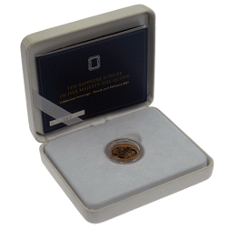 Pre-Owned 2017 UK Sapphire Jubilee 'Struck on the Day' Boxed Full Sovereign Gold Coin - Missing Oute