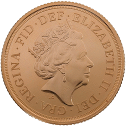 Pre-Owned 2017 UK Sapphire Jubilee 'Struck on the Day' Boxed Full Sovereign Gold Coin - Missing Oute