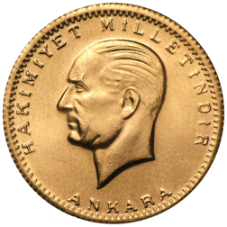 Pre-Owned Turkish 500 Kurush Gold Coin - Mixed Dates