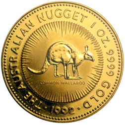 Pre-Owned 1992 Australian Nugget 'Common Wallaroo' 1oz Gold Coin