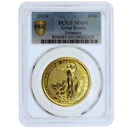 Pre-Owned 2020 UK Britannia 1oz Gold Coin PCGS Graded MS69 - 804089.69/39063029