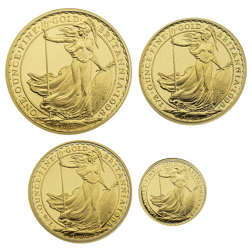 Pre-Owned 1998 UK Britannia Proof Gold 4-Coin Set