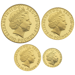 Pre-Owned 1998 UK Britannia Proof Gold 4-Coin Set
