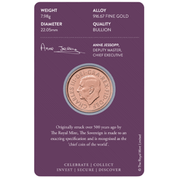 Pre-Owned 2022 UK Memorial Full Sovereign Gold Coin - Carded