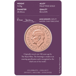 Pre-Owned 2022 UK Memorial Double Sovereign Gold Coin - Carded