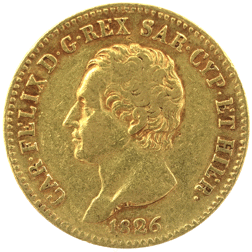 Pre-Owned 1826 Sardinia 20 Lire Gold Coin