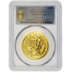 Pre-Owned 2020 UK Britannia 1oz Gold Coin PCGS Graded MS70 - 804089.70/40261167