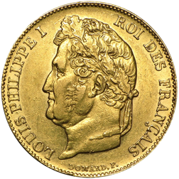 Pre-Owned French Louis Philippe 20 Franc Gold Coin - Mixed Dates