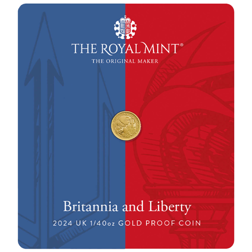 Pre-Owned 2024 UK Britannia and Liberty 1/40oz Proof Gold Coin