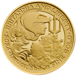 Pre-Owned 2024 UK Britannia and Liberty 1/40oz Proof Gold Coin