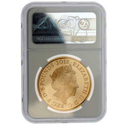 Pre-Owned 2018 UK Prince of Wales 70th Birthday £5 Proof Gold Coin - NGC Graded PF67 Ultra Cameo - 6
