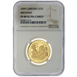 Pre-Owned 2009 UK Britannia 1/2oz Proof Gold Coin - NGC Graded PF69 Ultra Cameo - 6028815-019