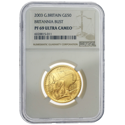 Pre-Owned 2003 UK Britannia 1/2oz Proof Gold Coin - NGC Graded PF69 Ultra Cameo - 6028815-011