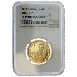 Pre-Owned 2012 UK Britannia 1/2oz Proof Gold Coin - NGC Graded PF70 Ultra Cameo - 6134007-020
