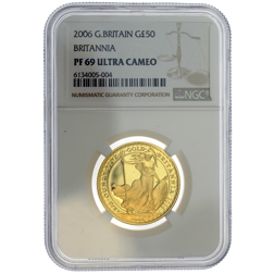 Pre-Owned 2006 UK Britannia 1/2oz Proof Gold Coin - NGC Graded PF69 Ultra Cameo - 6134005-004