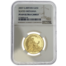 Pre-Owned 2007 UK Britannia 1/2oz Proof Gold Coin - NGC Graded PF69 Ultra Cameo - 6134005-018