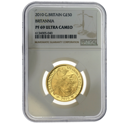 Pre-Owned 2010 UK Britannia 1/2oz Proof Gold Coin - NGC Graded PF69 Ultra Cameo - 6134005-040