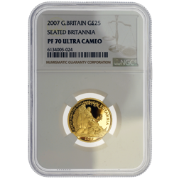 Pre-Owned 2007 UK Britannia 1/4oz Proof Gold Coin - NGC Graded PF70 Ultra Cameo - 6134005-024