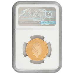 Pre-Owned 2019 UK New Pence 50p Piedfort Proof Gold Coin - NGC Graded PF70 Ultra Cameo - 5878561-001