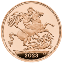Pre-Owned 2023 UK Coronation Full Sovereign Proof Gold Coin