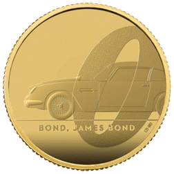 Pre-Owned 2020 The Royal Mint 007 Bond, James Bond 1/4oz Proof Gold Coin