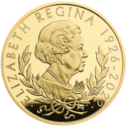 Pre-Owned 2022 UK Elizabeth II Memorial 1/4oz Proof Gold Coin - Missing Outer Box