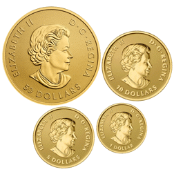 Pre-Owned 2015 Canadian Maple Fractional Proof Gold 4-Coin Set