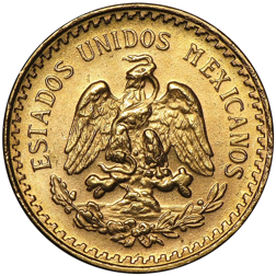 Pre-Owned Mexican 2.5 Peso Gold Coin - Mixed Dates