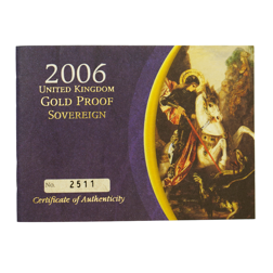 Pre-Owned 2006 UK Full Sovereign Proof Gold Coin - Missing Outer Box
