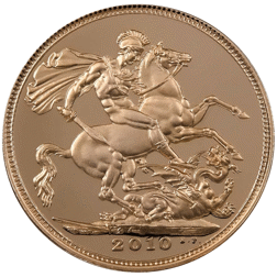 Pre-Owned 2010 UK Half Sovereign Proof Gold Coin - Missing Outer Box