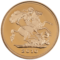 Pre-Owned 2010 UK Half Sovereign Proof Gold Coin - Missing Outer Box