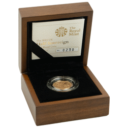 Pre-Owned 2011 UK Half Sovereign Proof Gold Coin - Missing Outer Box