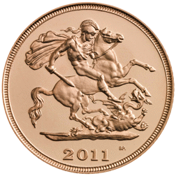 Pre-Owned 2011 UK Half Sovereign Proof Gold Coin - Missing Outer Box