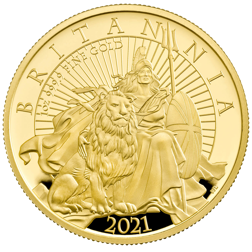 Pre-Owned 2021 UK Britannia 1/4oz Proof Gold Coin