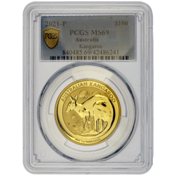 Pre-Owned 2021 Australian Kangaroo 1oz Gold Coin - PCGS Graded MS69 - 840485.69/42486241